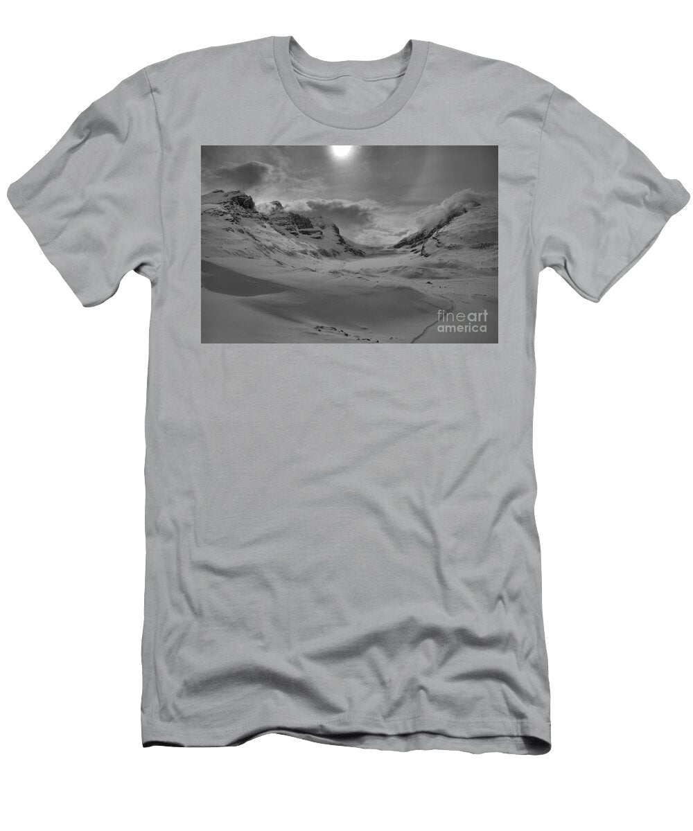 Athabasca Glacier Winter Black and White Adam Jewell T-Shirt