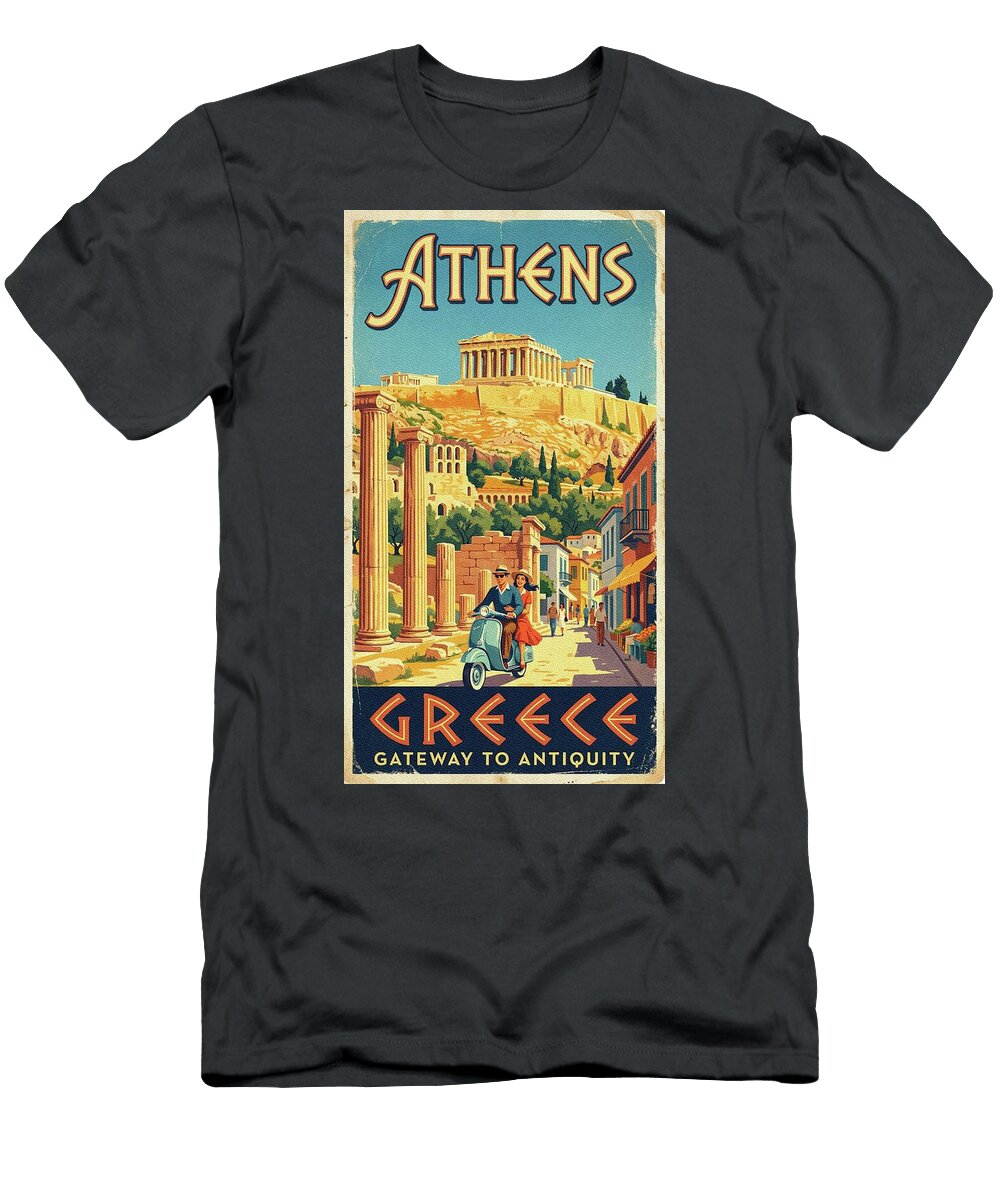 Athens Gateway to Antiquity Poster Graham Bell T-Shirt