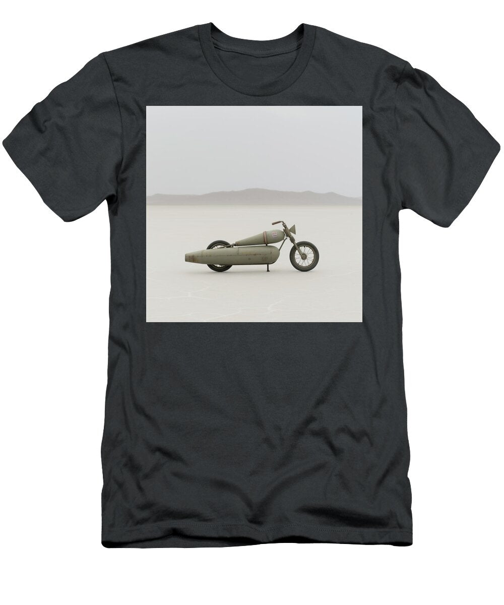 Atomic Toy Rocket Motorcycle on Salt Flats Yo Pedro T-Shirt