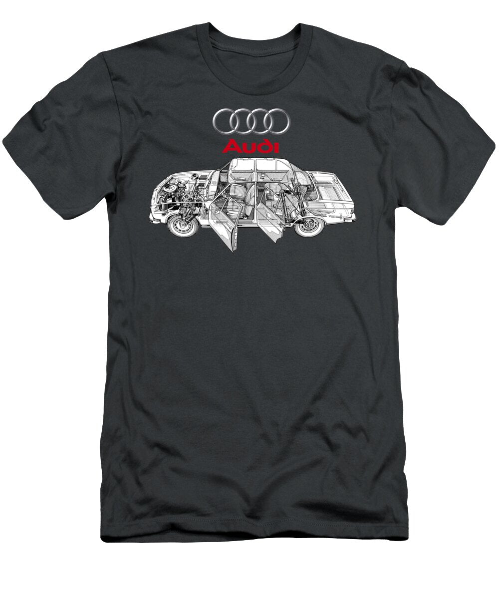 Audi 100 Sedan Cutaway Automotive Art Vladislav Shapovalenko T-Shirt
