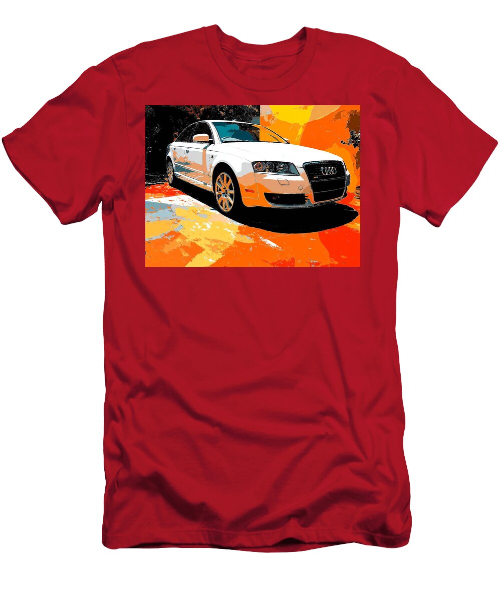 Audi A6 2005 Sedan Stylish Car Vibrant Art Colorful Audi Art Piece Hollie Love T-Shirt