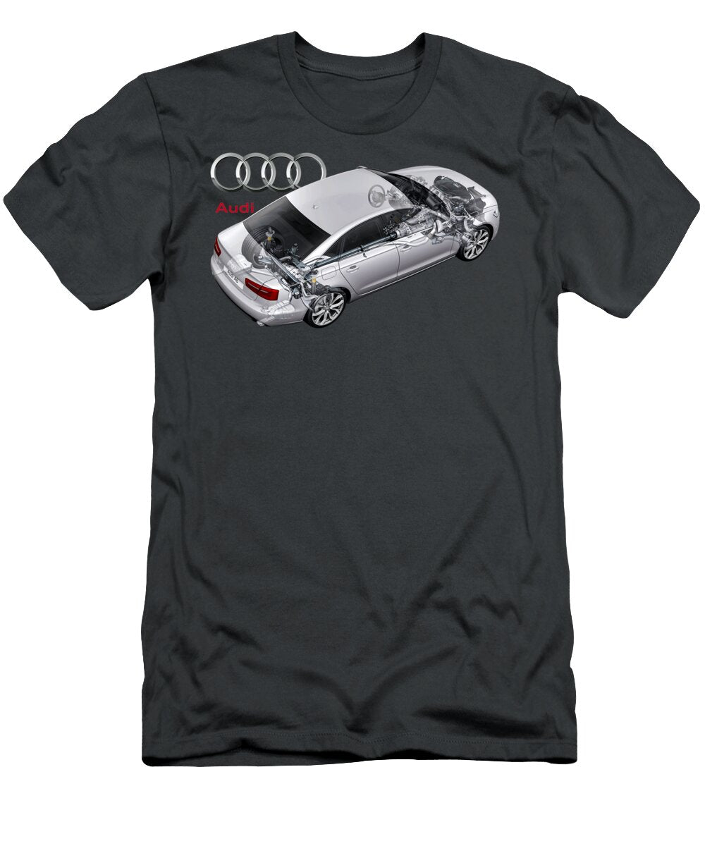 Audi A6 30 Tdi Quattro Sedan Cutaway Automotive Art Vladislav Shapovalenko T-Shirt