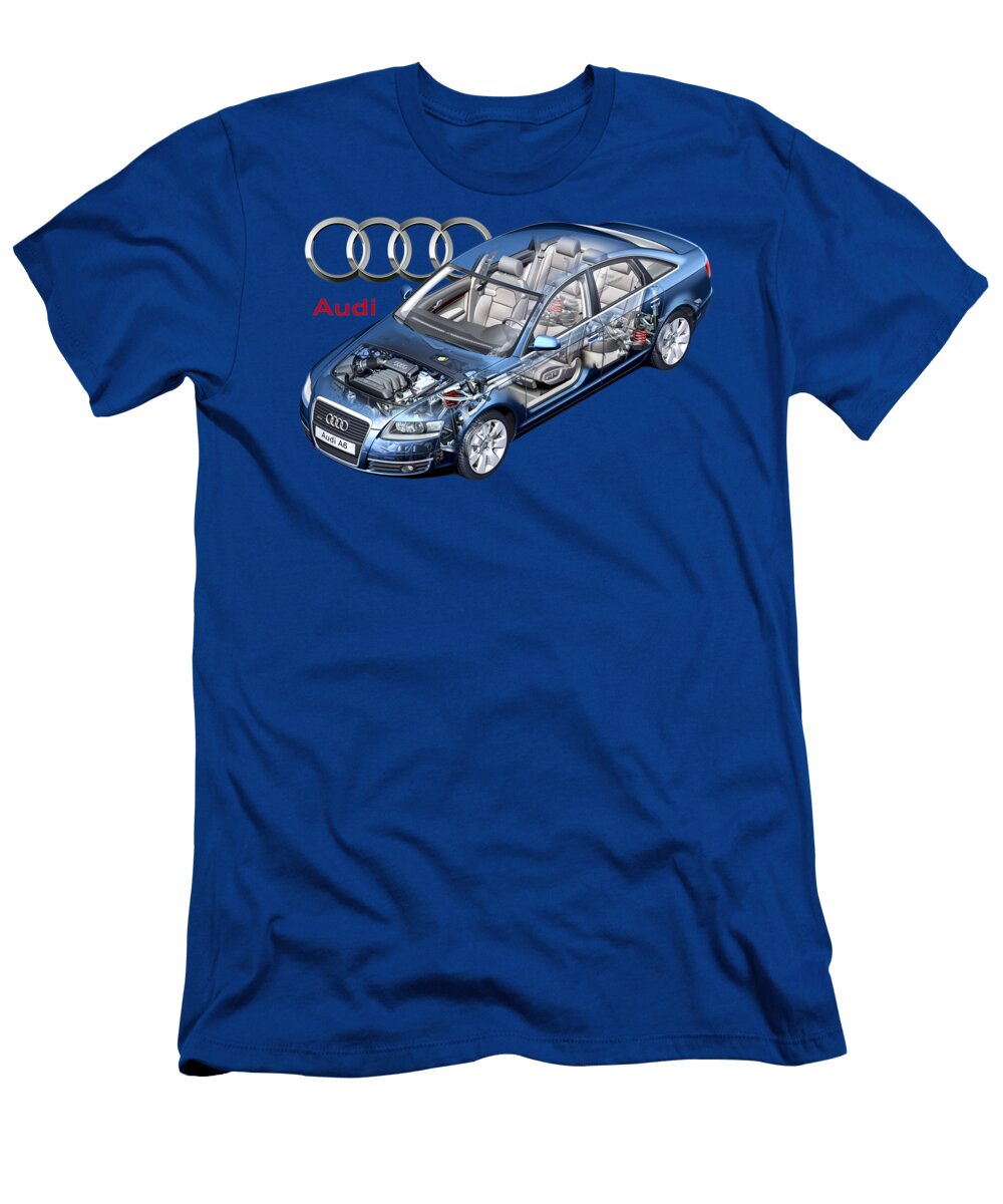 Audi A6 32 Quattro Sedan Cutaway Automotive Art Vladislav Shapovalenko T-Shirt