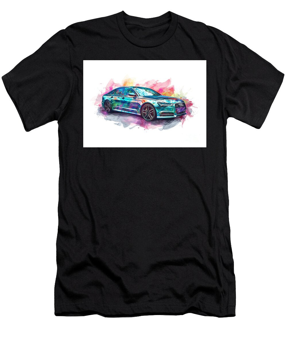 Audi A6 Watercolor Abstract Vehicle Clark Leffler T-Shirt