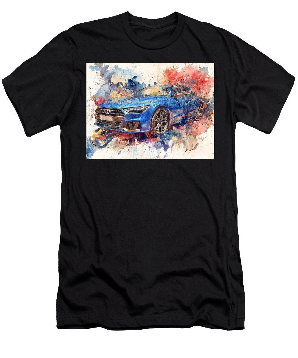 Audi A7 2023 Hatchback Colorful Art Abstract Car Vibrant Abstract Car Art Hollie Love T-Shirt