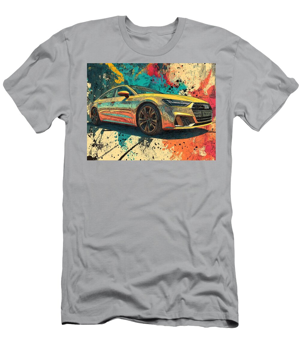 Audi A7 2023 Hatchback Colorful Car Urban Art Vibrant City Car Hollie Love T-Shirt