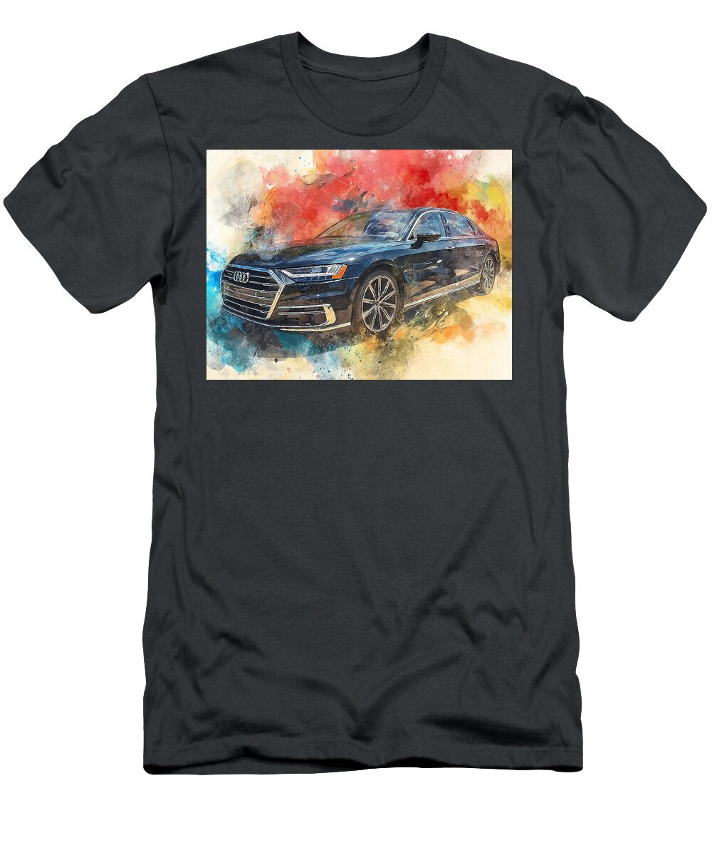 Audi A8 2023 Sedan Luxury Car Abstract Art Audacious Abstract Car Art Hollie Love T-Shirt