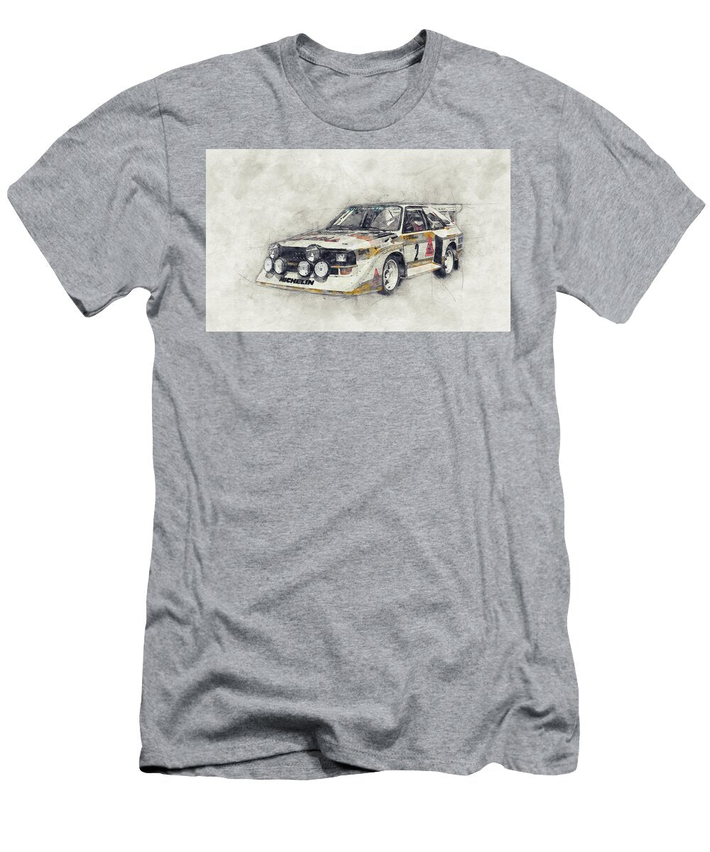 Audi Quattro 1 Rally Car 1980 Automotive Art Car Posters Studio Grafiikka T-Shirt