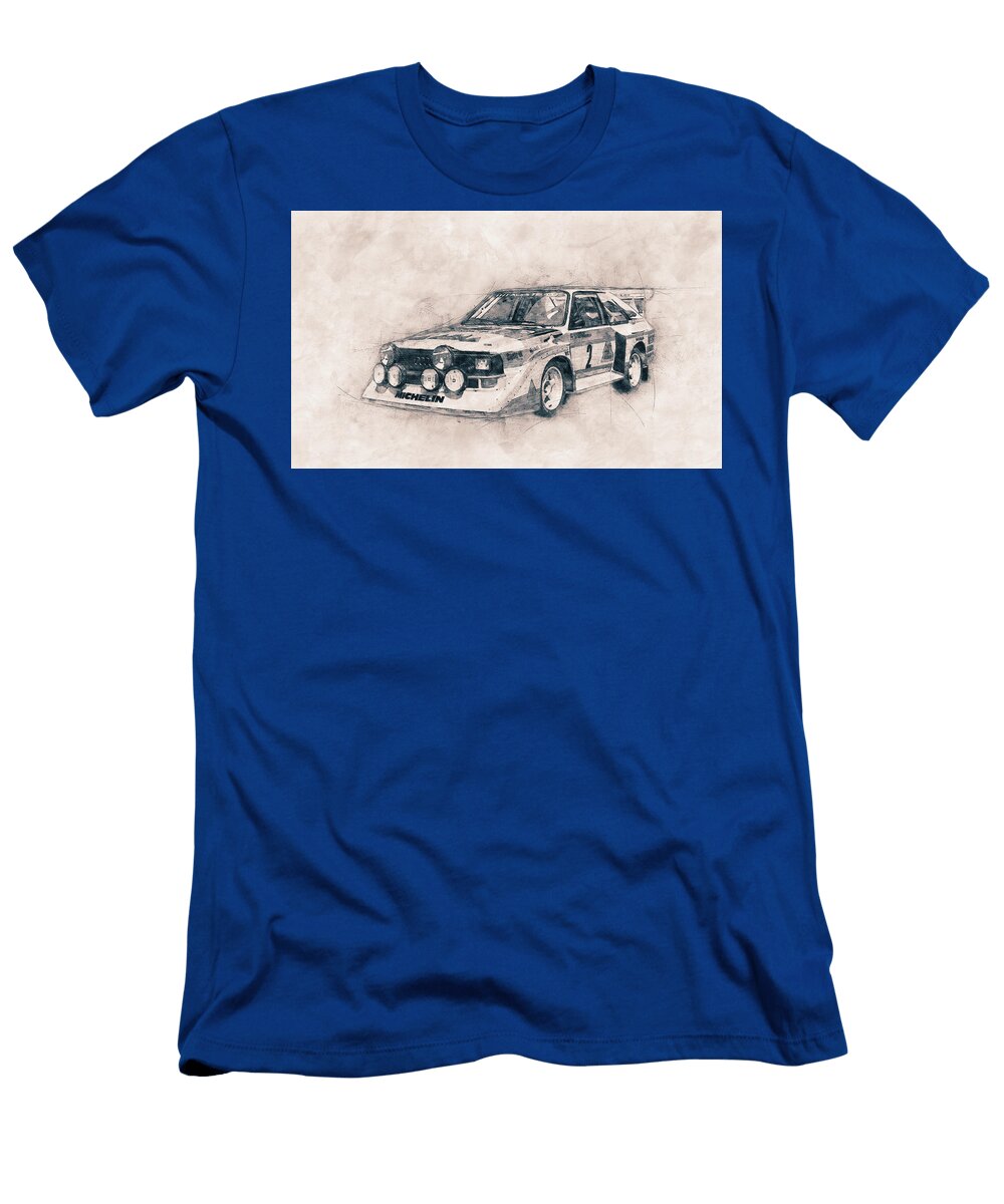 Audi Quattro Rally Car 1980 Automotive Art Car Posters Studio Grafiikka T-Shirt