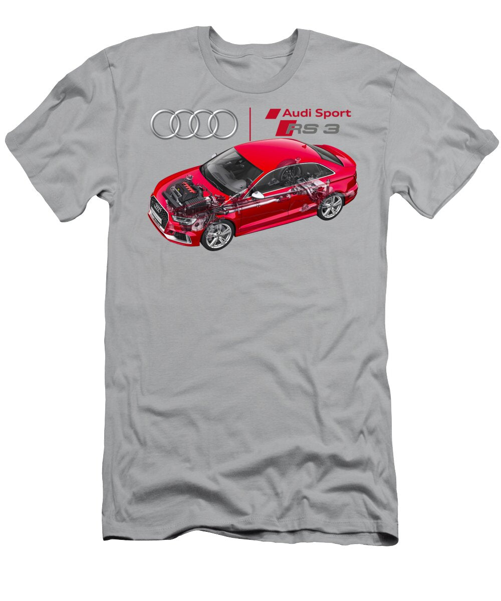 Audi Rs3 Sedan Cutaway Automotive Art Vladislav Shapovalenko T-Shirt