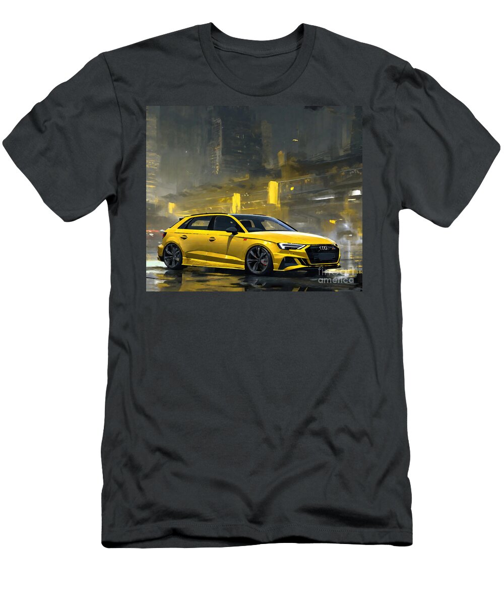 Audi S3 Sportback 2021 Front View Exterior Yellow Hatchback Cortez Schinner T-Shirt