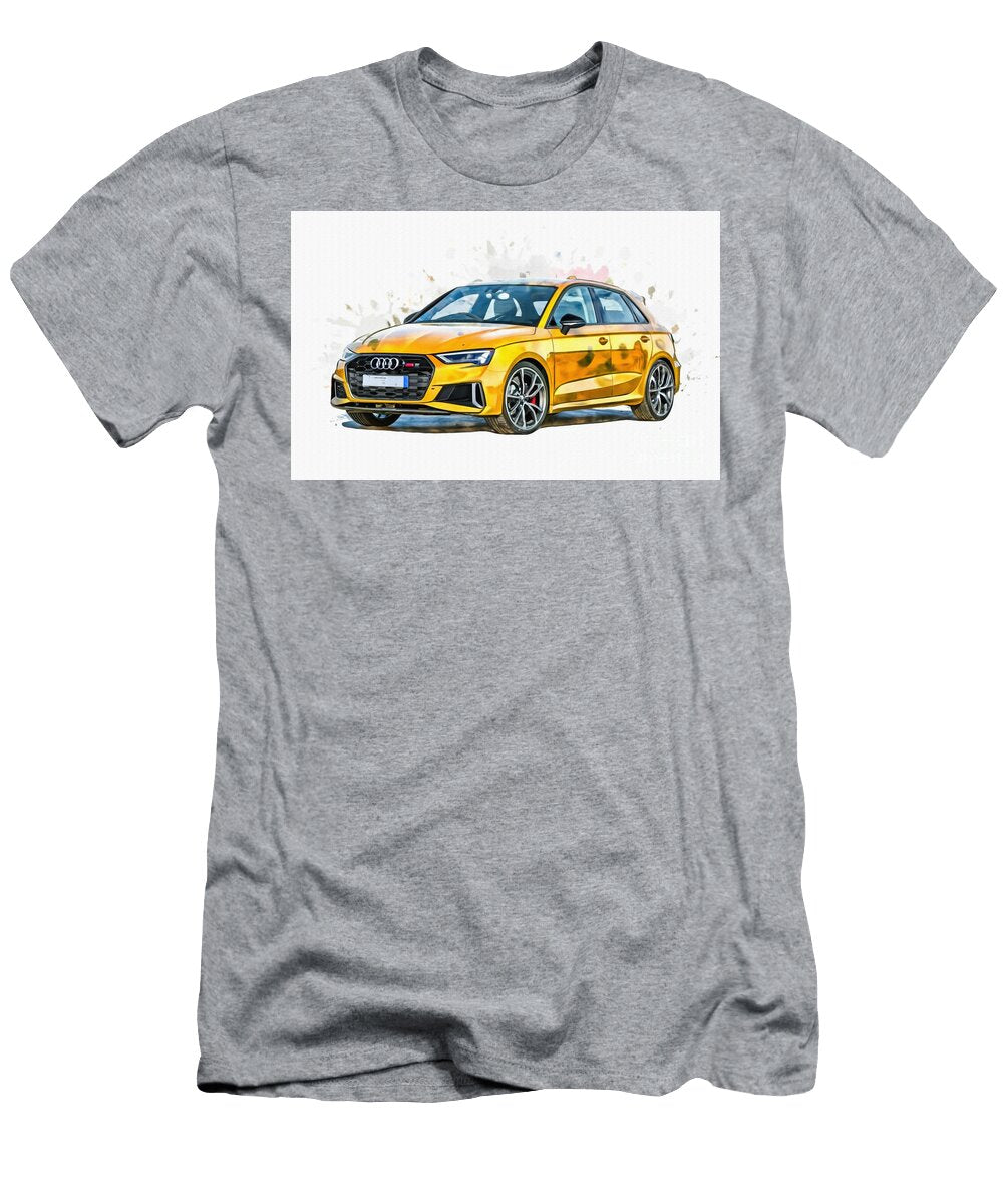 Audi S3 Sportback 2021 Front View Exterior Yellow Hatchback Lowell Harann T-Shirt