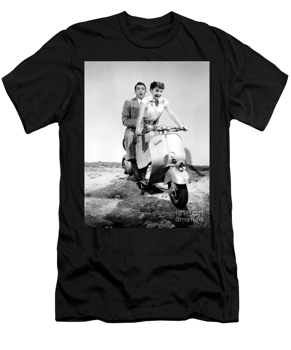 Audrey Hepburn on Iconic Scooter Ride David Hofmann T-Shirt