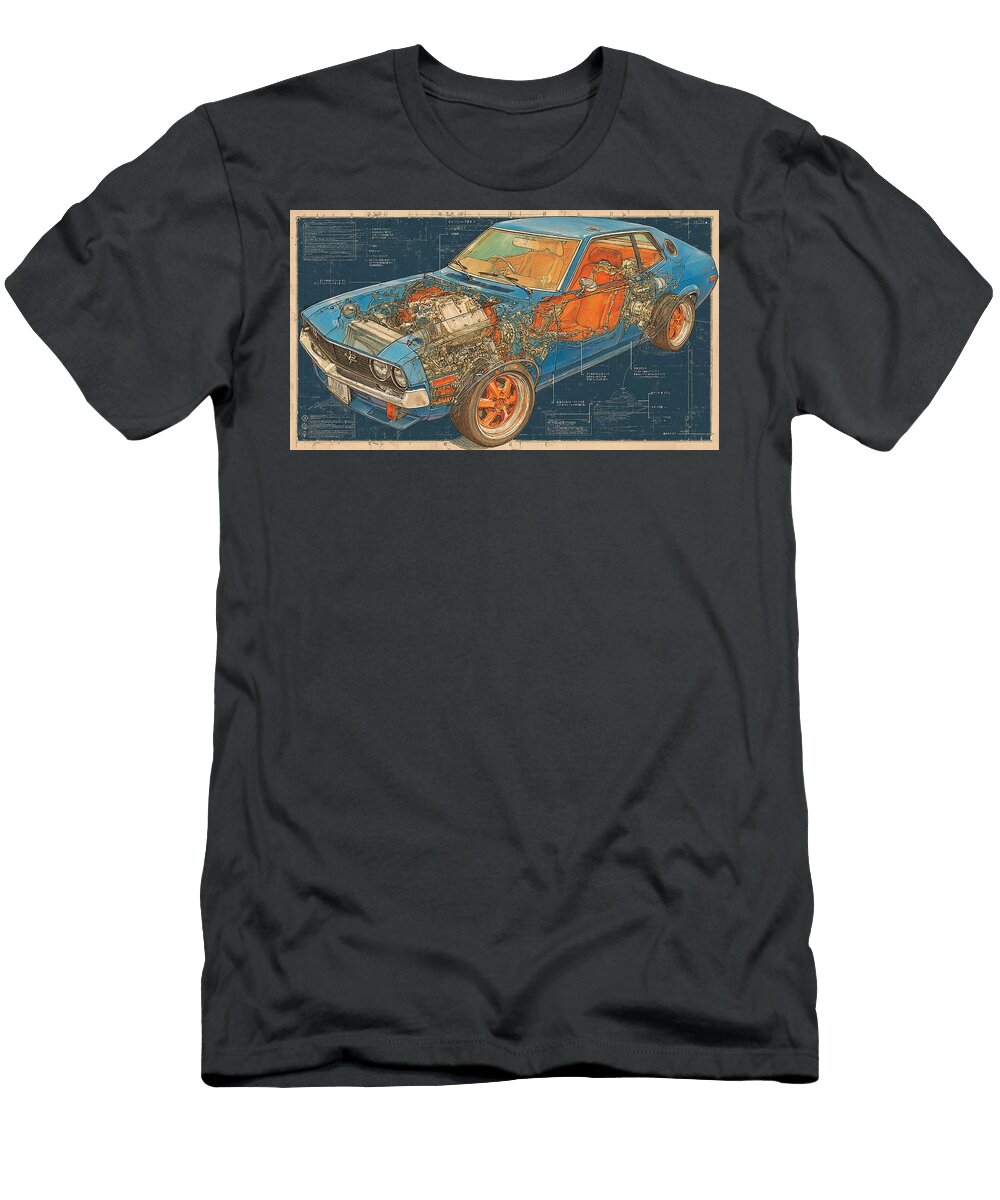 Automotive Design 1974 Amc Hornet X Hatchback 304 Car Engine Details Car Mechanics Elmer Powers T-Shirt
