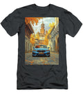 Autumn City Street with a Blue Car Donato Williamson T-Shirt