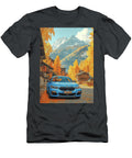 Autumn Mountain Village with a Blue Car Donato Williamson T-Shirt