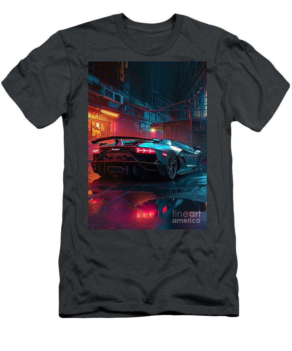 Back View of Lamborghini Aventador Svj Roadster Xago Clark Leffler T-Shirt