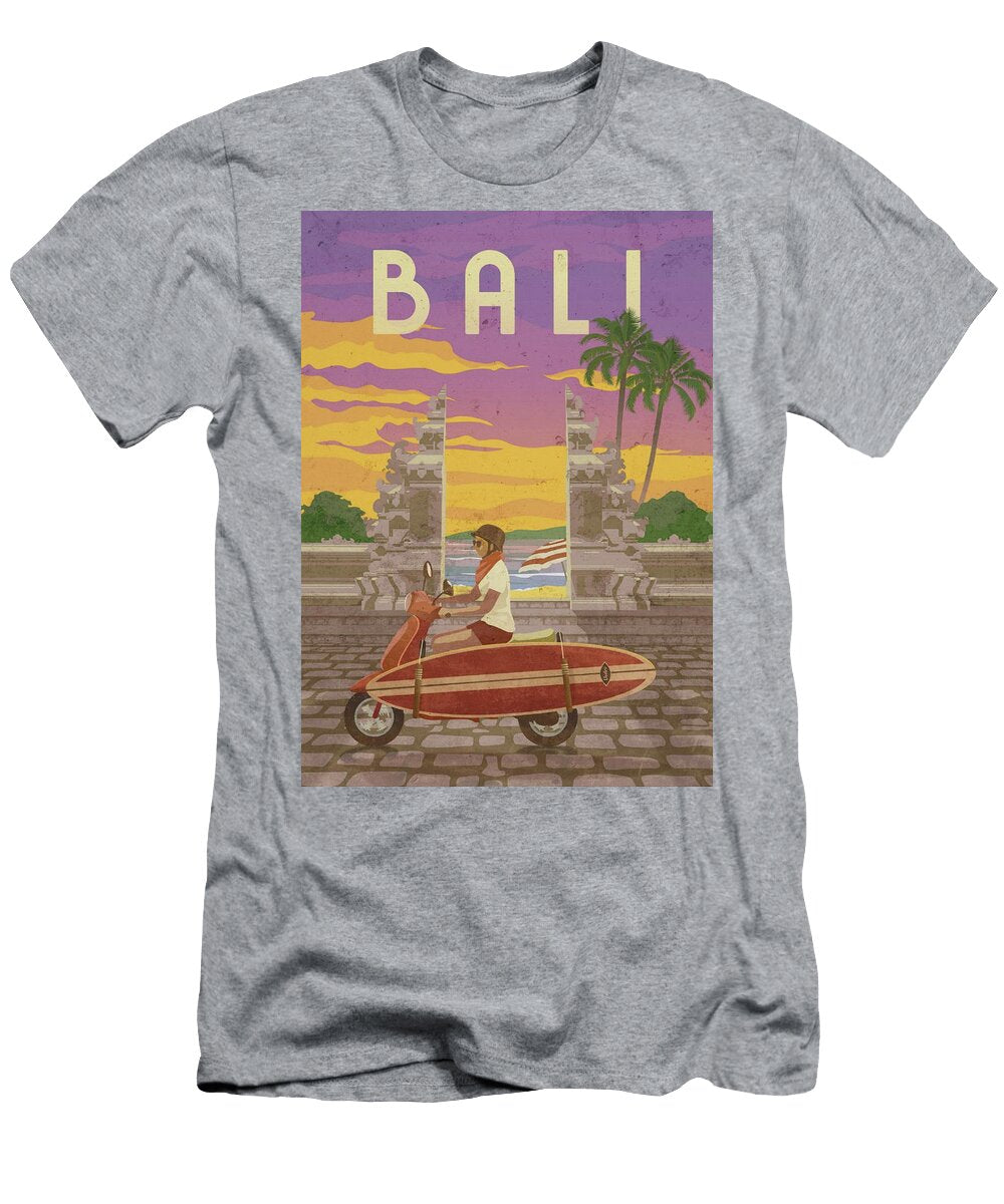 Bali Vintage Travel Retro Poster Design Turnpike T-Shirt