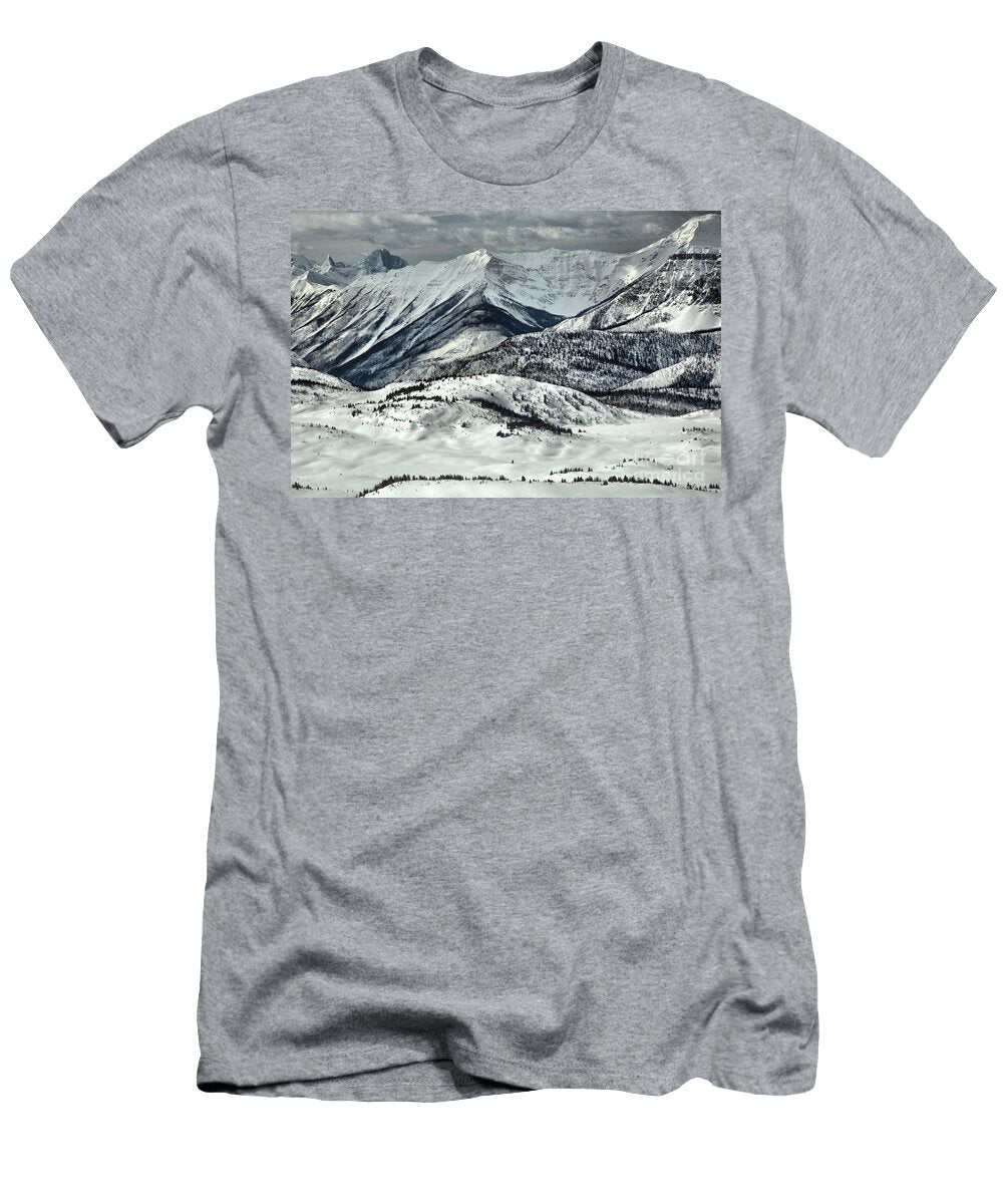 Banff Sunshine Snowy Mountain Peaks Adam Jewell T-Shirt