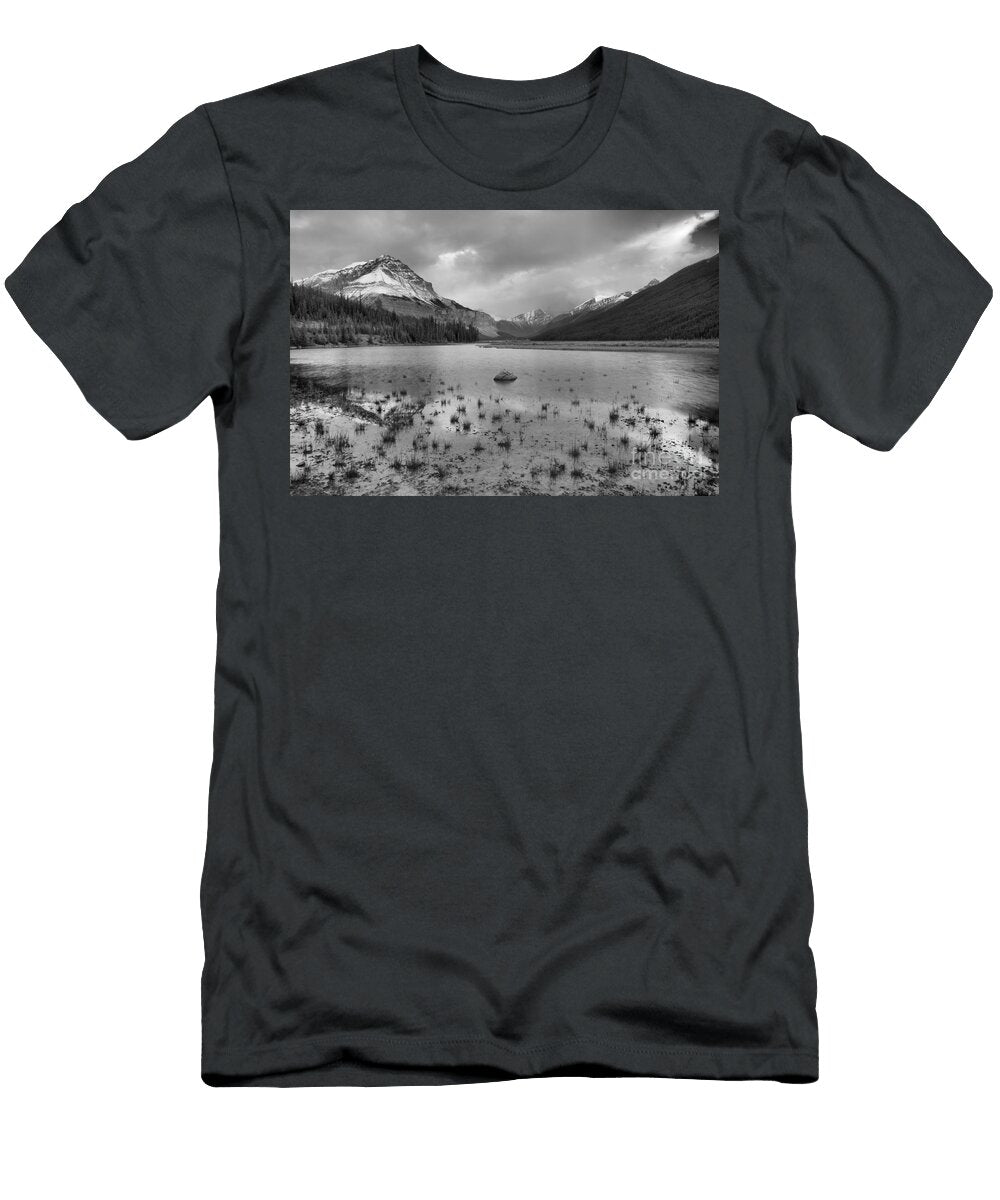Beauty Creek Sunrise Lighting Black and White Adam Jewell T-Shirt