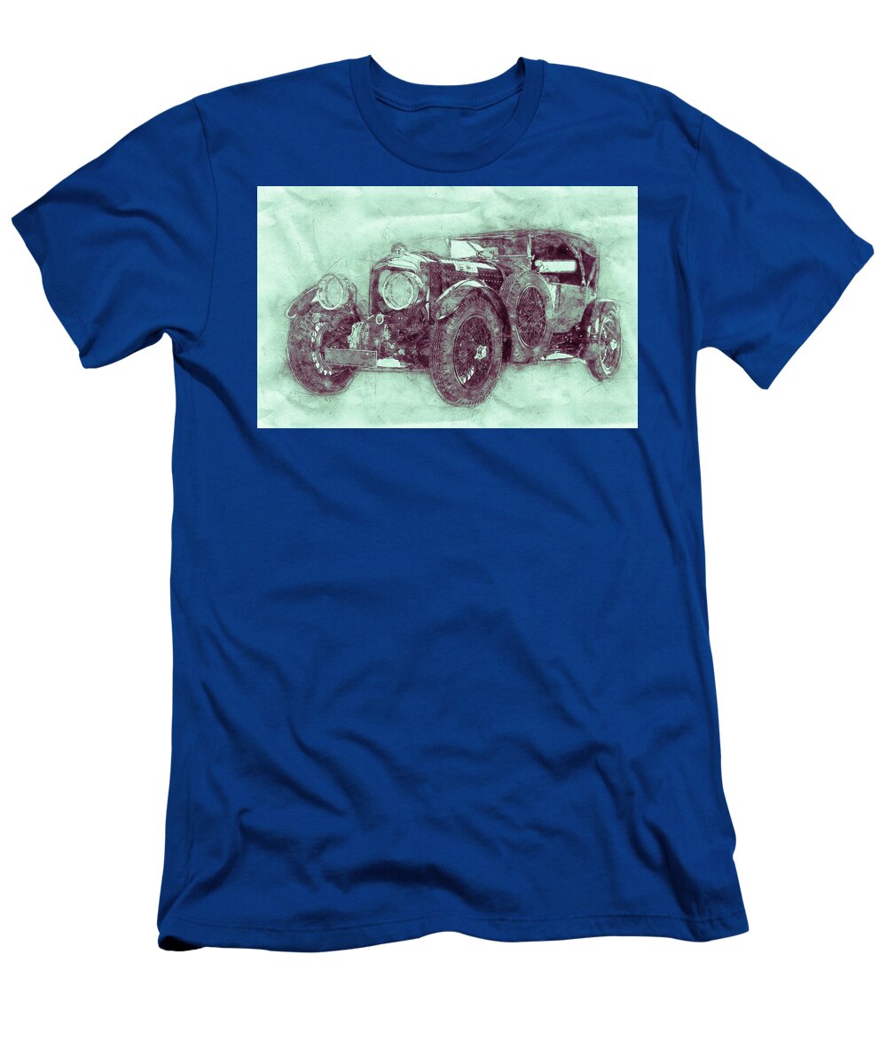Bentley Blower No1 Sports Car 3 Automotive Art Car Posters Studio Grafiikka T-Shirt