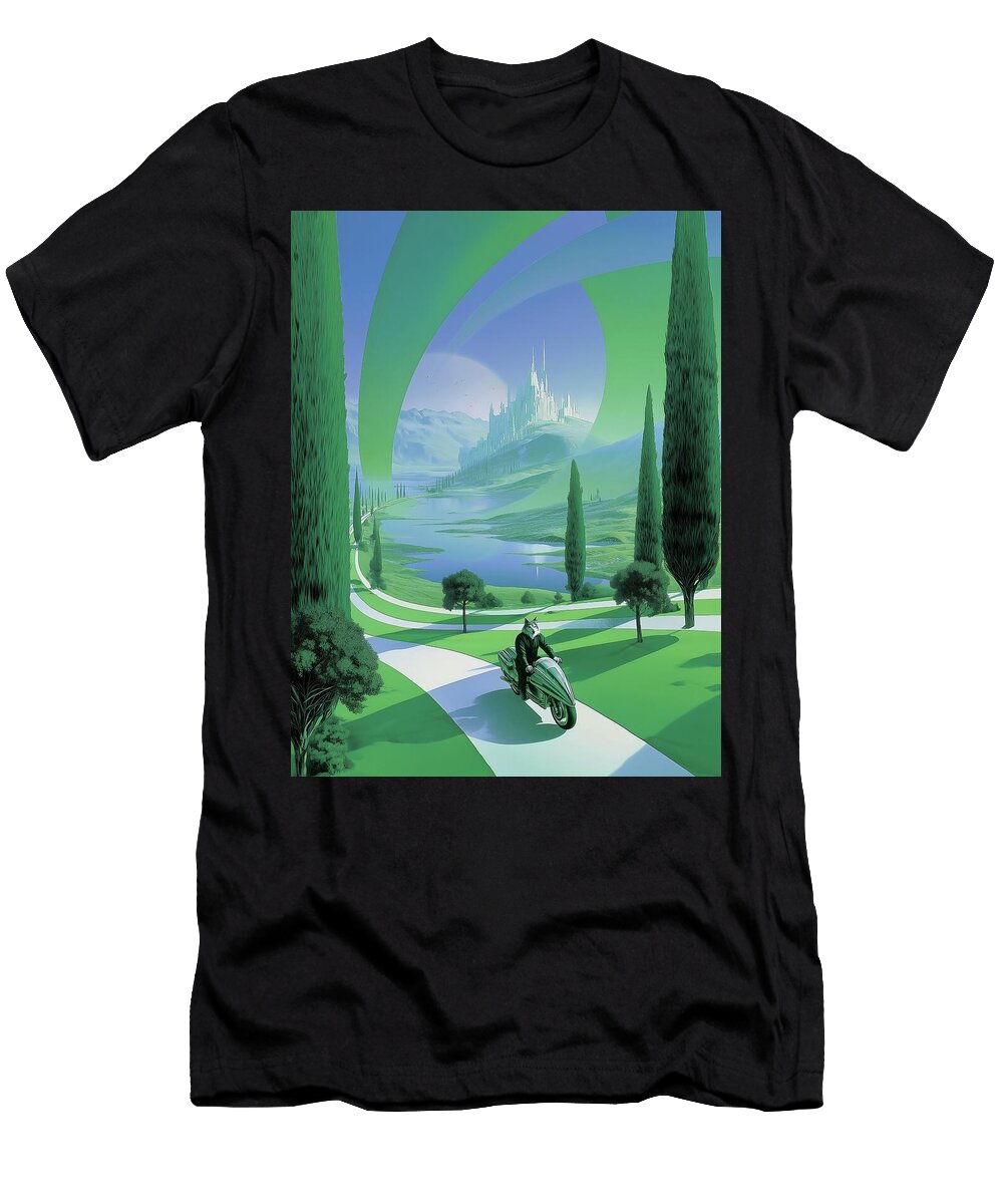 Biker Wolf Travels 3 Fabrizio Cassetta T-Shirt