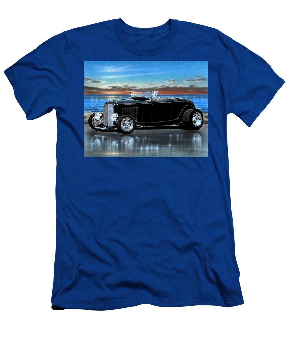 Black 1932 Ford Roadster Hiboy Parry Johnson T-Shirt