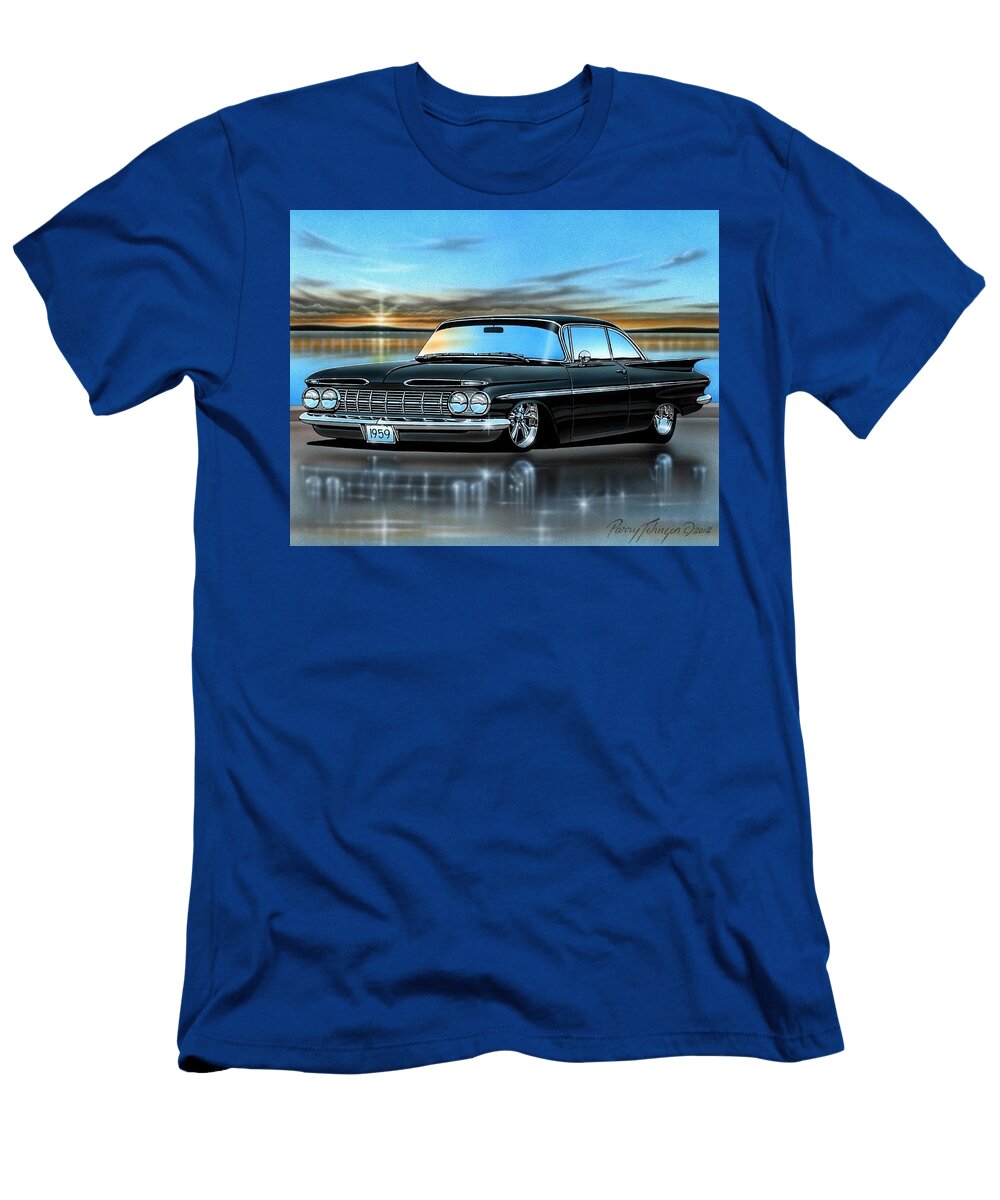 Black 1959 Chevy Impala Parry Johnson T-Shirt
