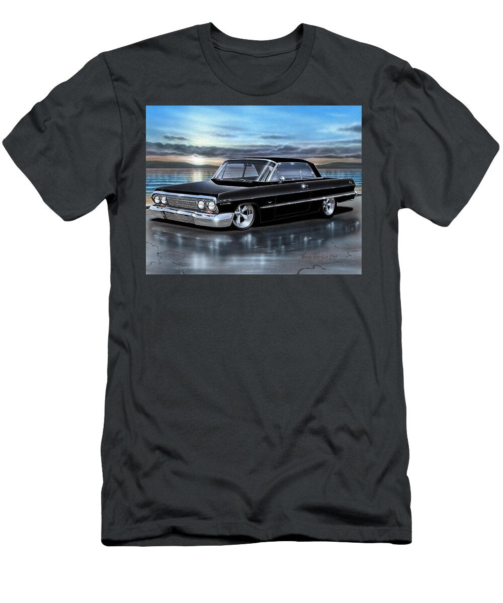 Black 1963 Chevy Impala Hardtop Parry Johnson T-Shirt