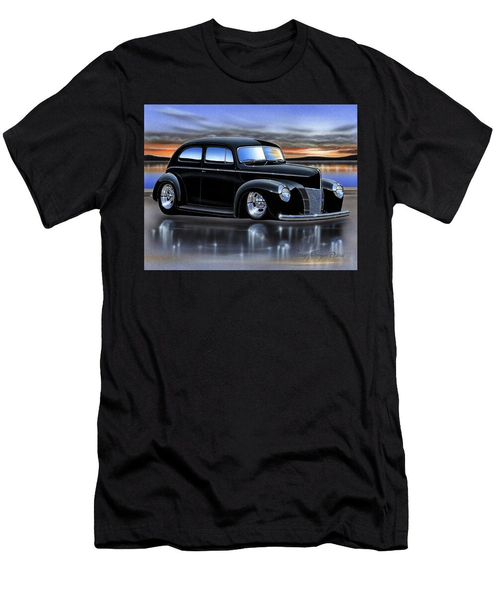 Black 40 Ford Deluxe Sedan Parry Johnson T-Shirt