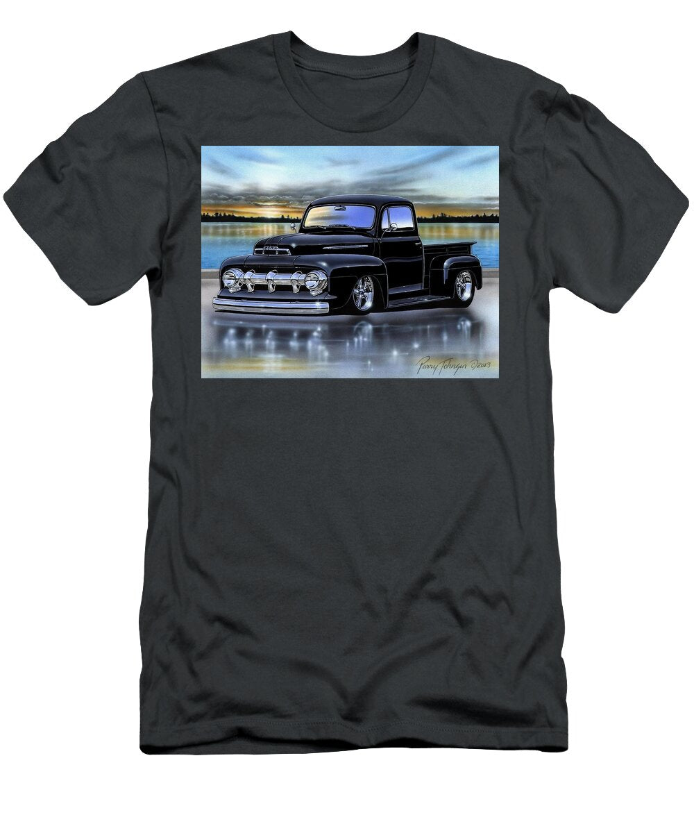 Black 51 Ford F1 Pickup Parry Johnson T-Shirt