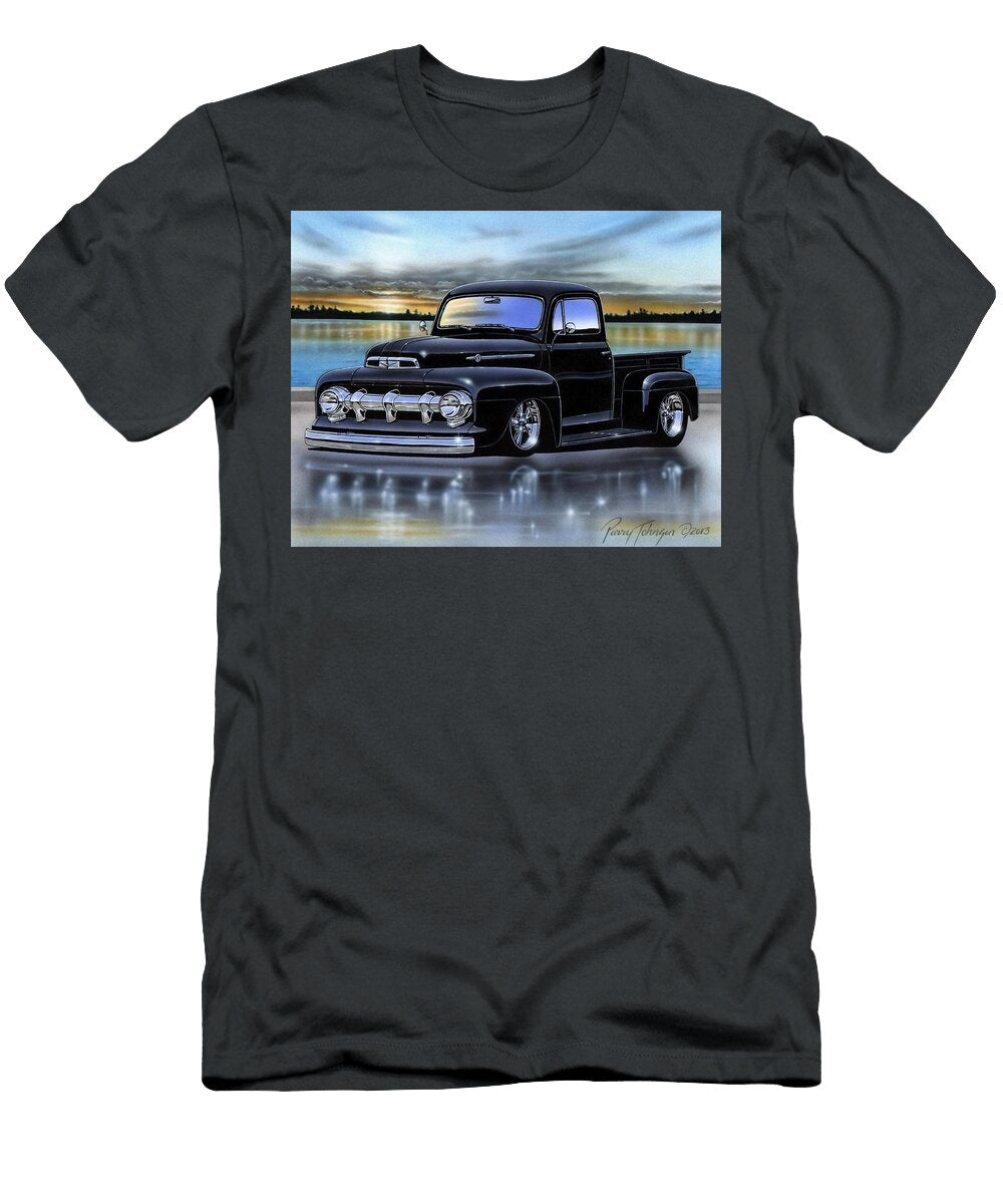 Black 52 Ford F1 Pickup Parry Johnson T-Shirt