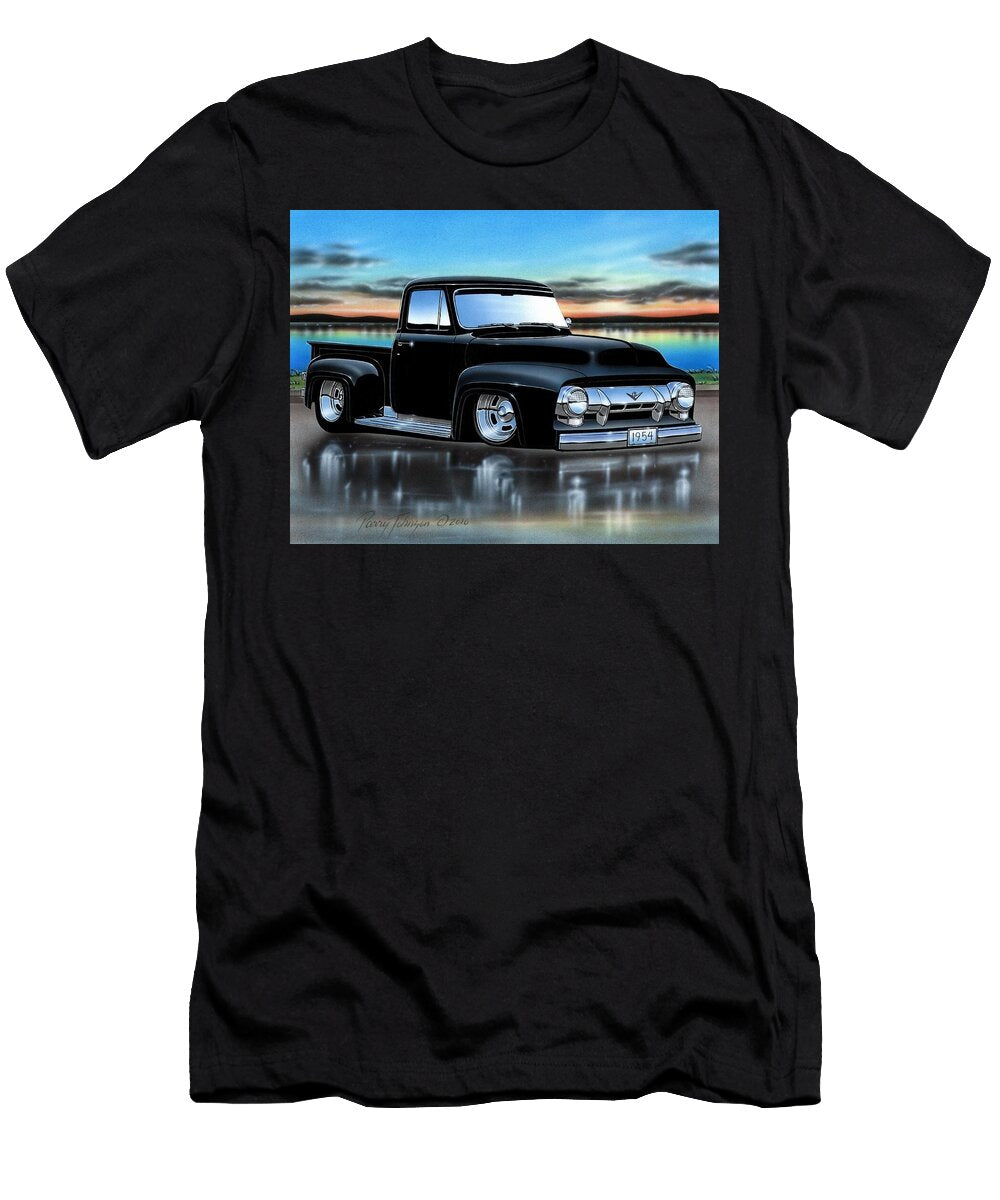 Black 54 Ford F100 Pickup Parry Johnson T-Shirt