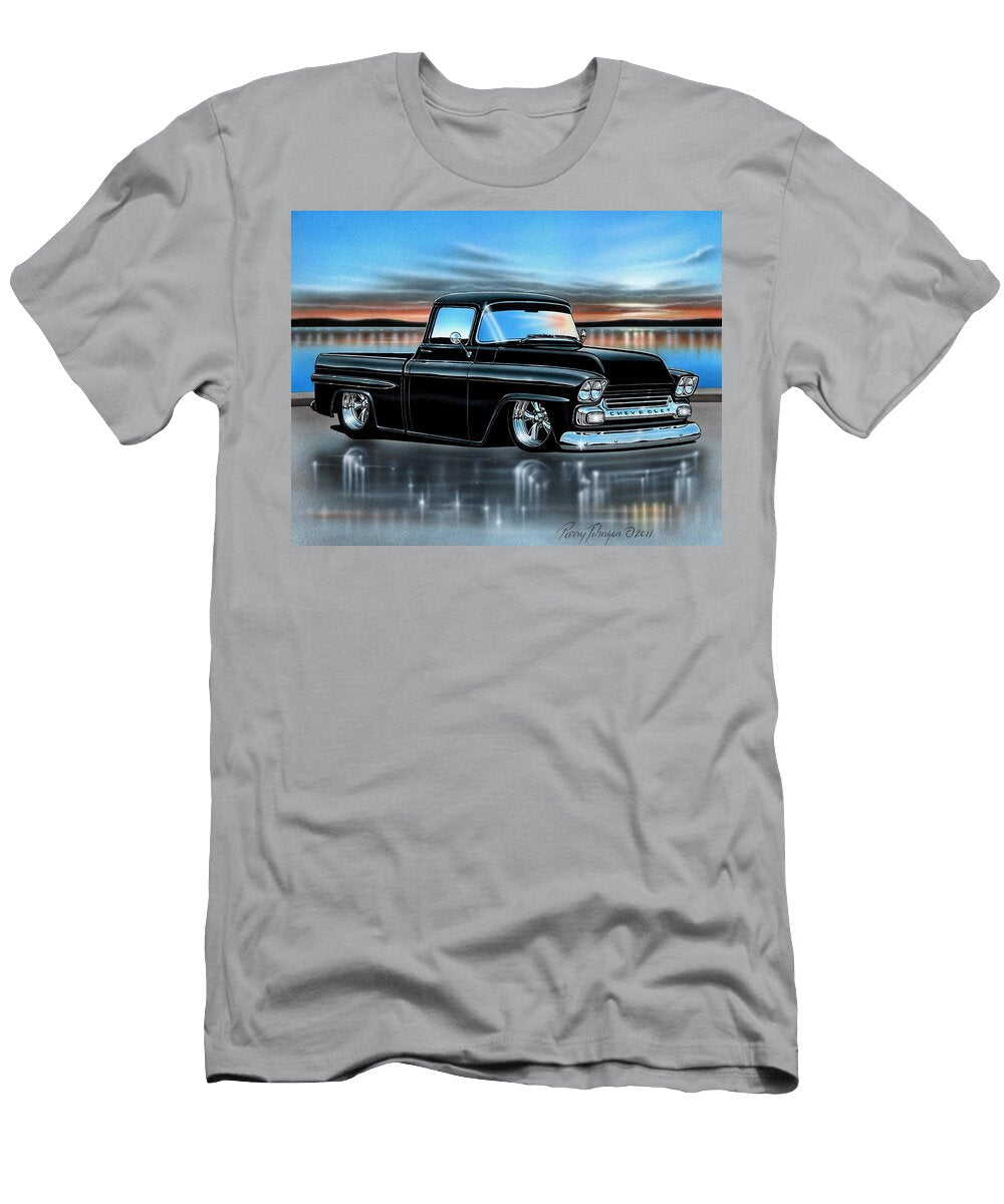 Black 58 Chevy Fleetside Parry Johnson T-Shirt
