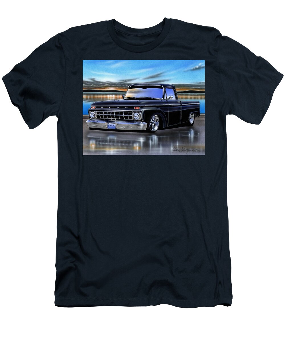 Black 65 Ford F100 Styleside Parry Johnson T-Shirt