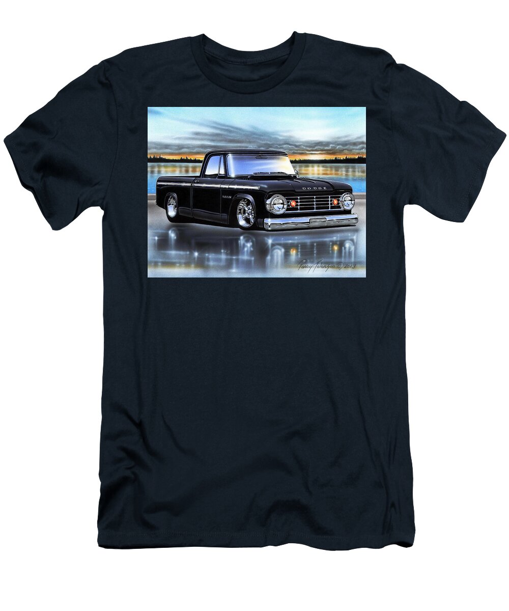 Black 66 Dodge D100 Sweptline Parry Johnson T-Shirt
