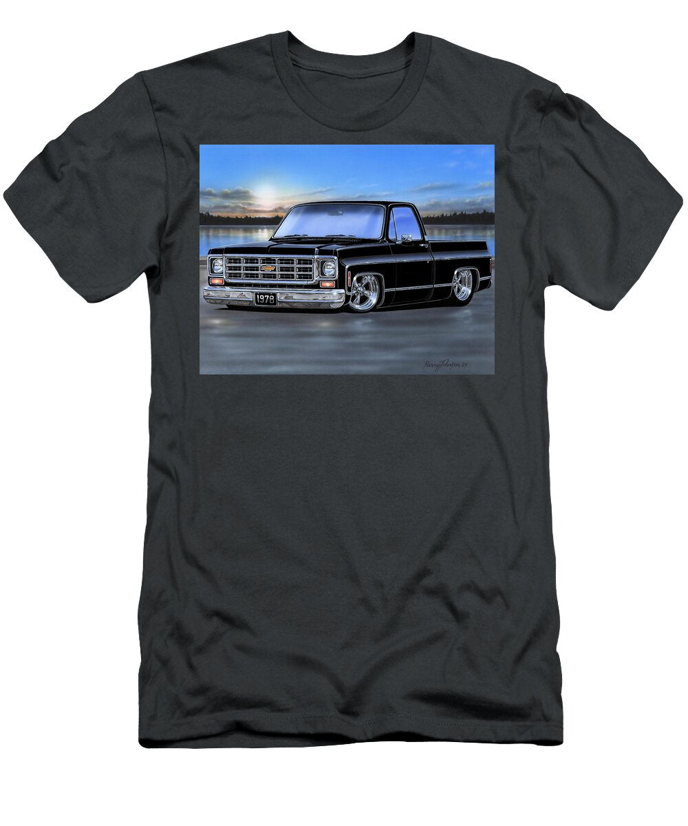 Black 78 Chevy C10 Fleetside Parry Johnson T-Shirt