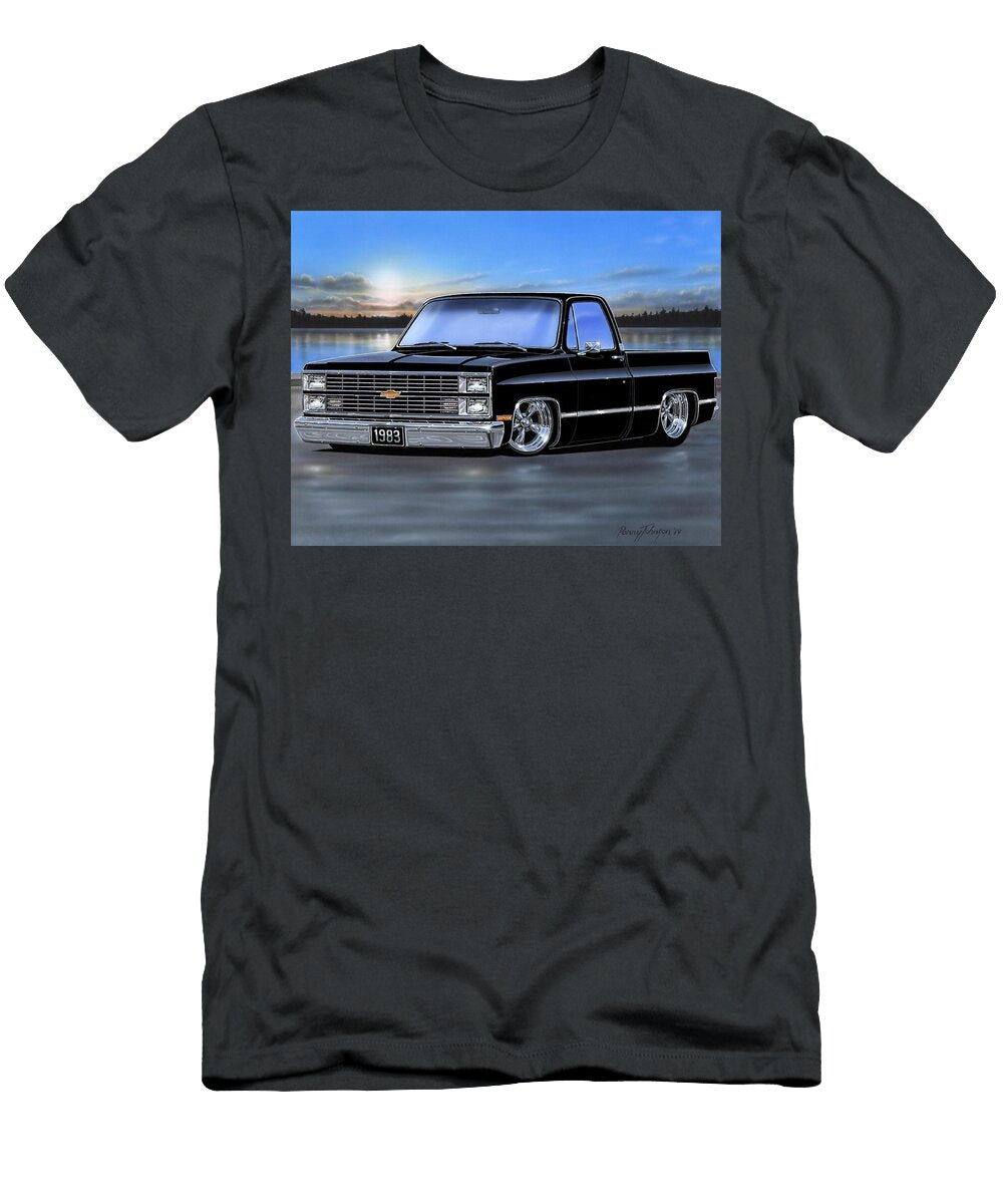 Black 83 Chevy C10 Fleetside Parry Johnson T-Shirt