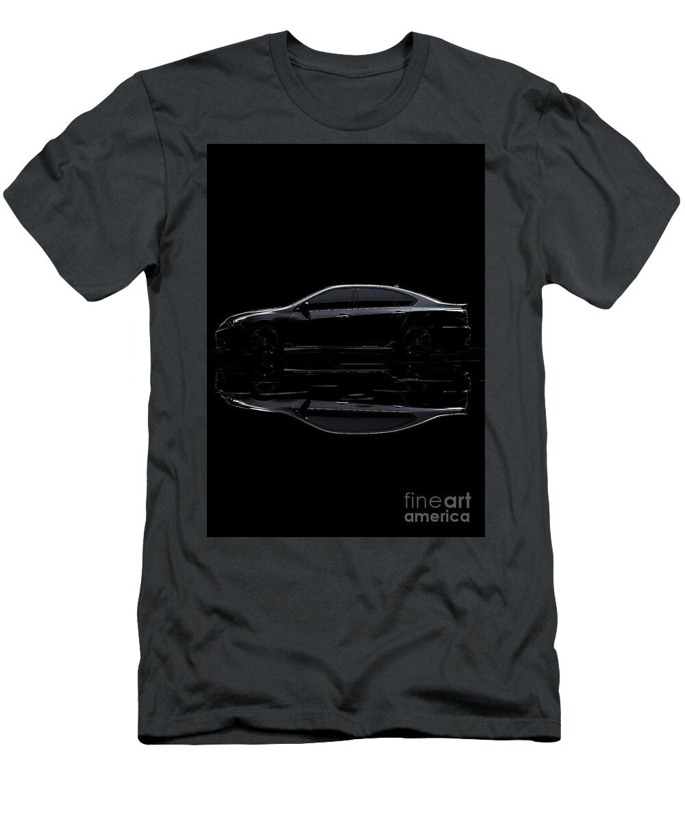 Black Acura Tsx Sedan Car Silhouette Reflection Automotive Photography Clark Leffler T-Shirt