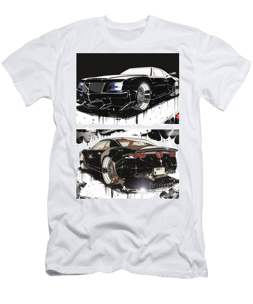 Black and White Custom Buick Rendezvous Car Illustration Lowell Harann T-Shirt
