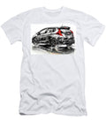 Black and White Honda Fit Car Illustration Custom Hatchback Design Lowell Harann T-Shirt