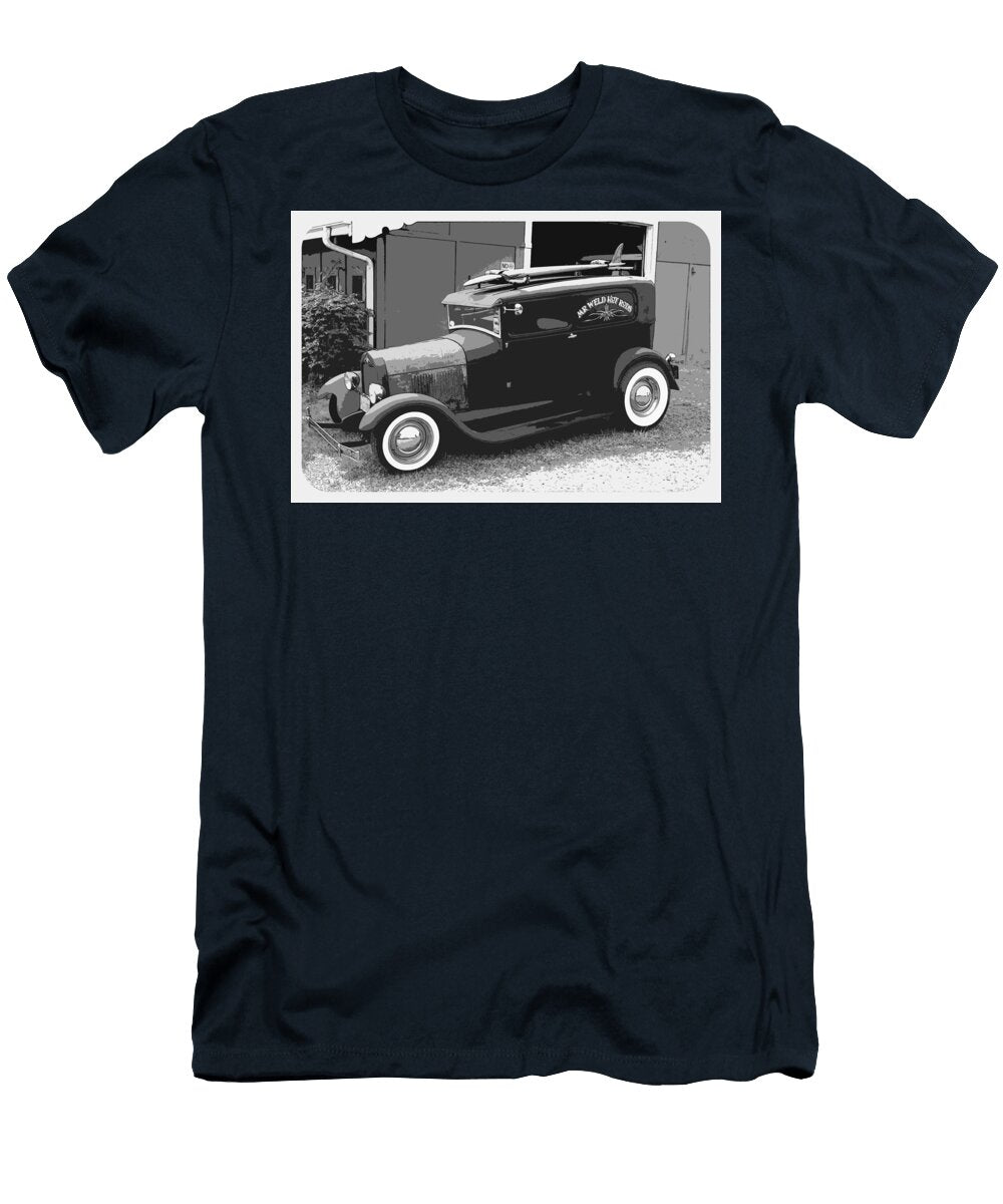 Black and White Surf Rod Steve Mckinzie T-Shirt