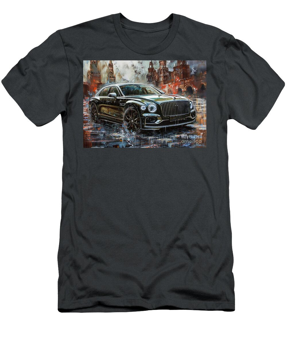Black Bentley Flying Spur in the City a Luxurious Ride Clark Leffler T-Shirt