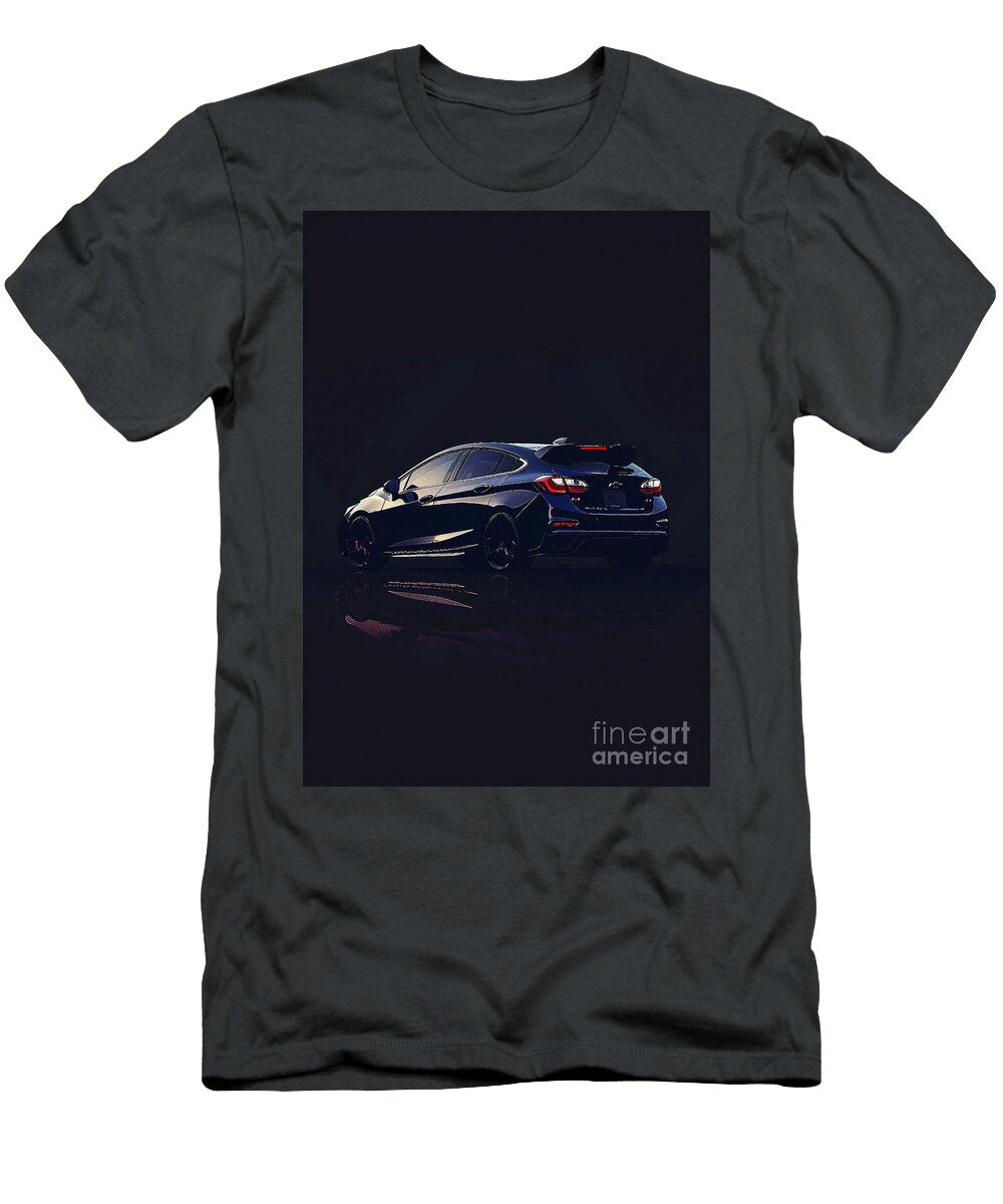 Black Chevrolet Cruze Hatchback Car Photography Rear View with Reflection Clark Leffler T-Shirt