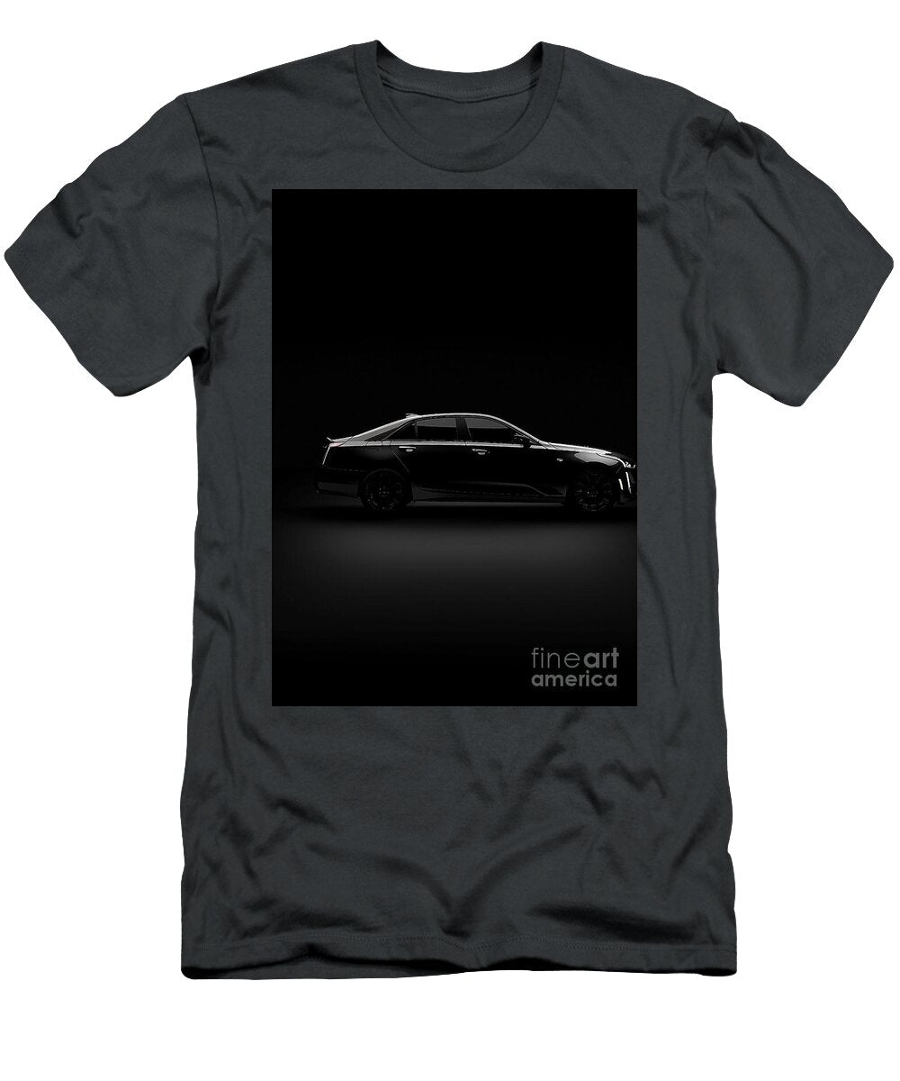 Black Luxury Sedan Side View Automotive Design Clark Leffler T-Shirt