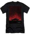 Black Luxury Sedan Silhouette Against Red Gradient Background Clark Leffler T-Shirt