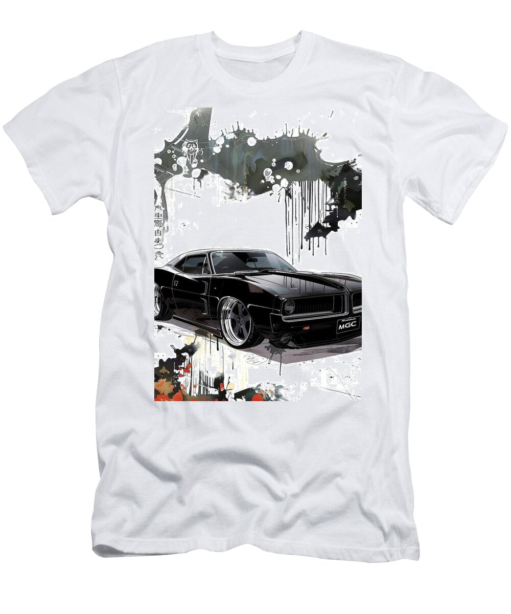 Black Muscle Amc Rebel Car Illustration with Artistic Splashes Lowell Harann T-Shirt