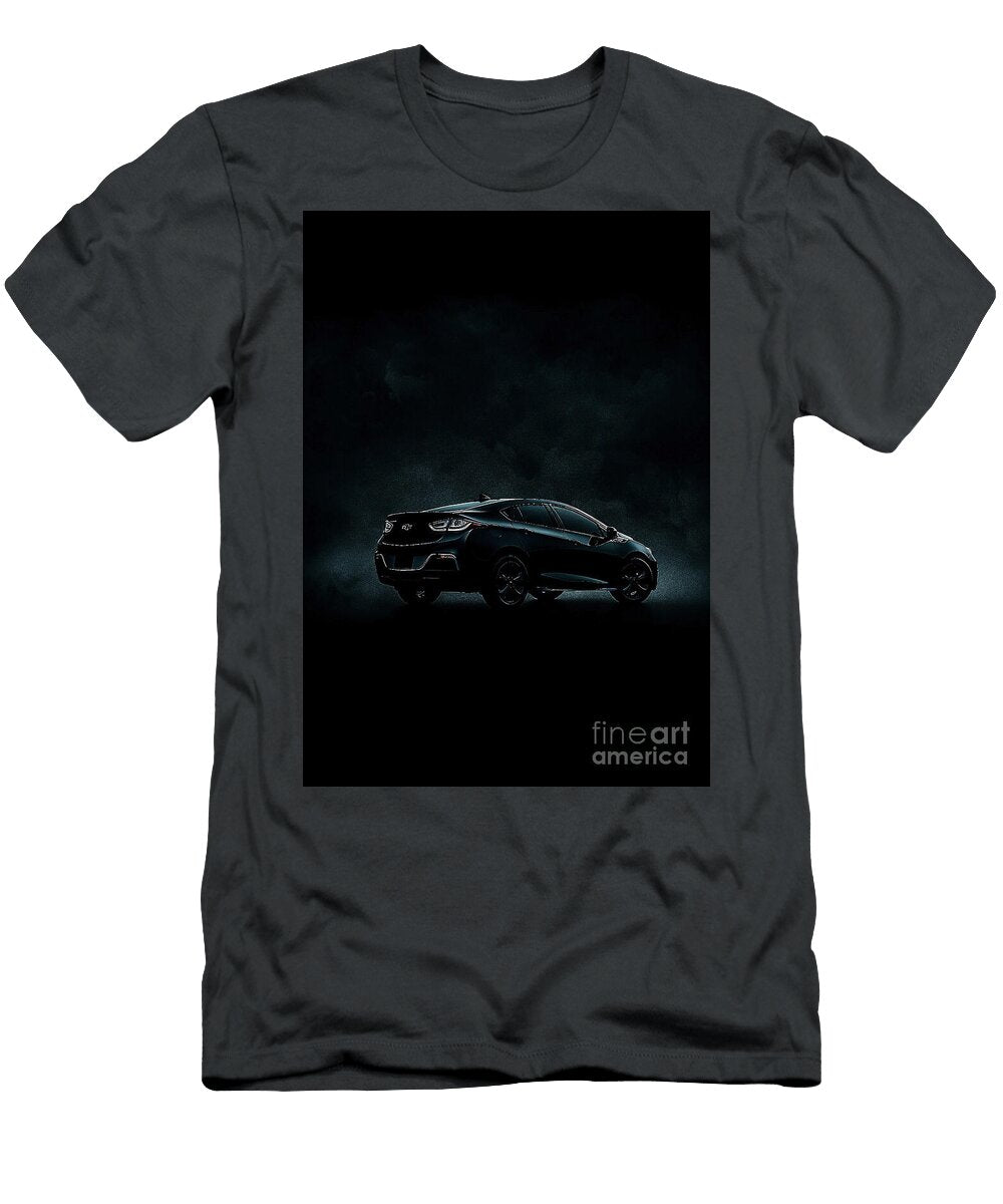 Black Sedan Chevrolet Volt Car in a Dark Setting Clark Leffler T-Shirt