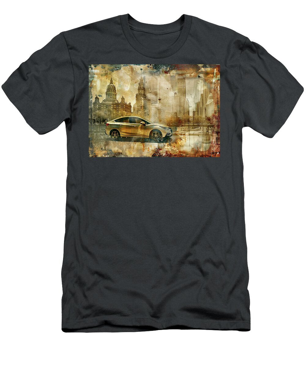 Black Truck in Urban Cityscape New York City Kyran Estrada T-Shirt