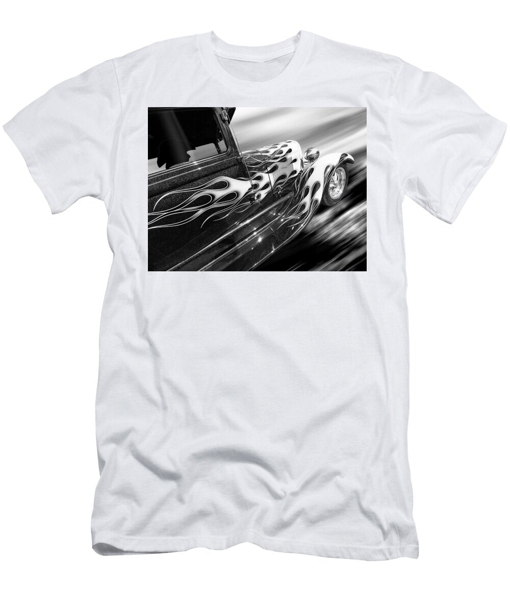 Blazing a Trail Ford Model a 1929 in Black and White Gill Billington T-Shirt